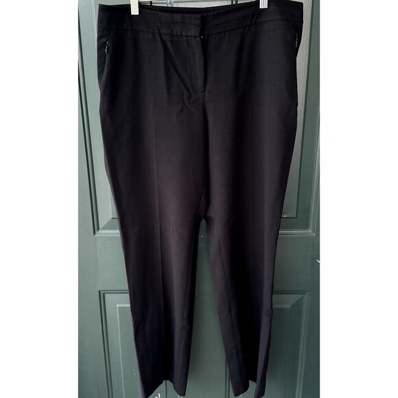 Chico's Black Straight Leg Dress Pants Trousers Sz 12 Short for Office, Work - Picture 1 of 6